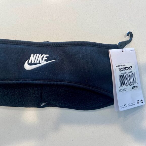 Nike Adult Club Fleece Headband, Black, One Size, NWT - Picture 1 of 3